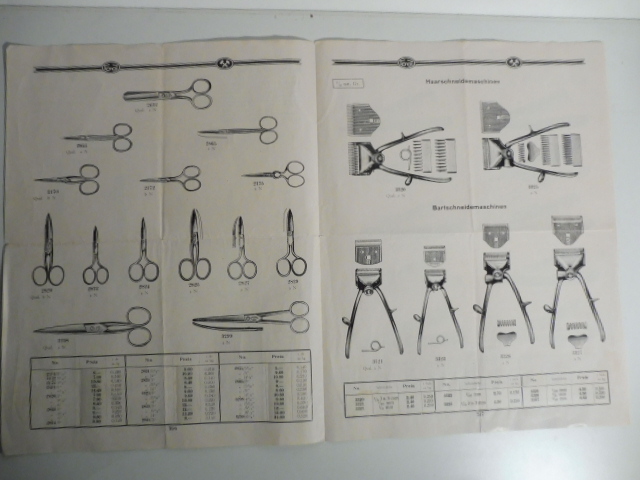 Herm. Konejung Stahl Warenfabrik Solingen (Germania). Primaria fabbrica di articoli in acciaio qualità superiore. Estratto dal listino 1933